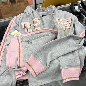 Rocawear Gray and Pink Track Pants & Joggers